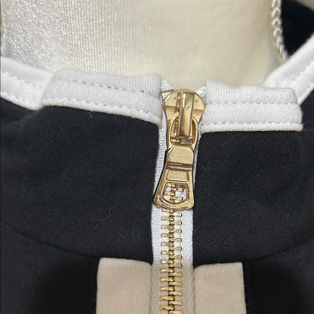 Boston Proper Black and White Zip-Front Tank Top - Picture 9 of 10